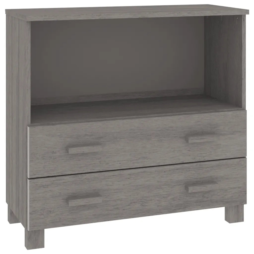Credenza | Madia | Buffet da pranzo | Armadio da pranzo HAMAR Grigio Chiaro 85x35x80 cm Legno Massello di Pino