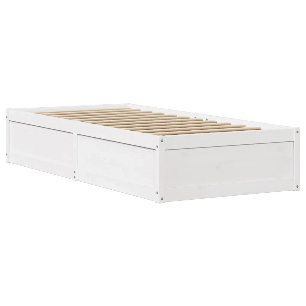 Giroletto con Testiera-Struttura Letto con testiera Bianco 75x190 cm Legno Massello di Pino 615613