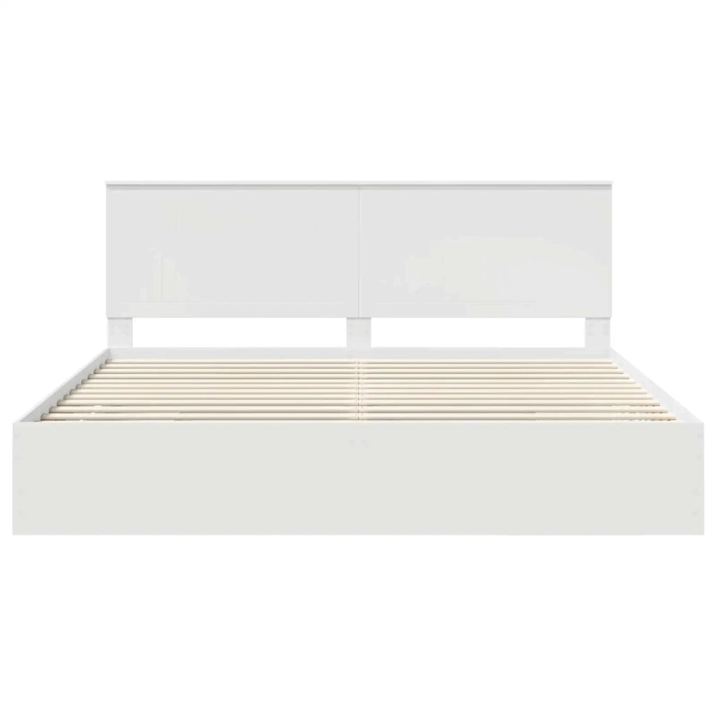 Struttura del letto Bianco 200 x 200 cm Legno Ingegnerizzato 3411082