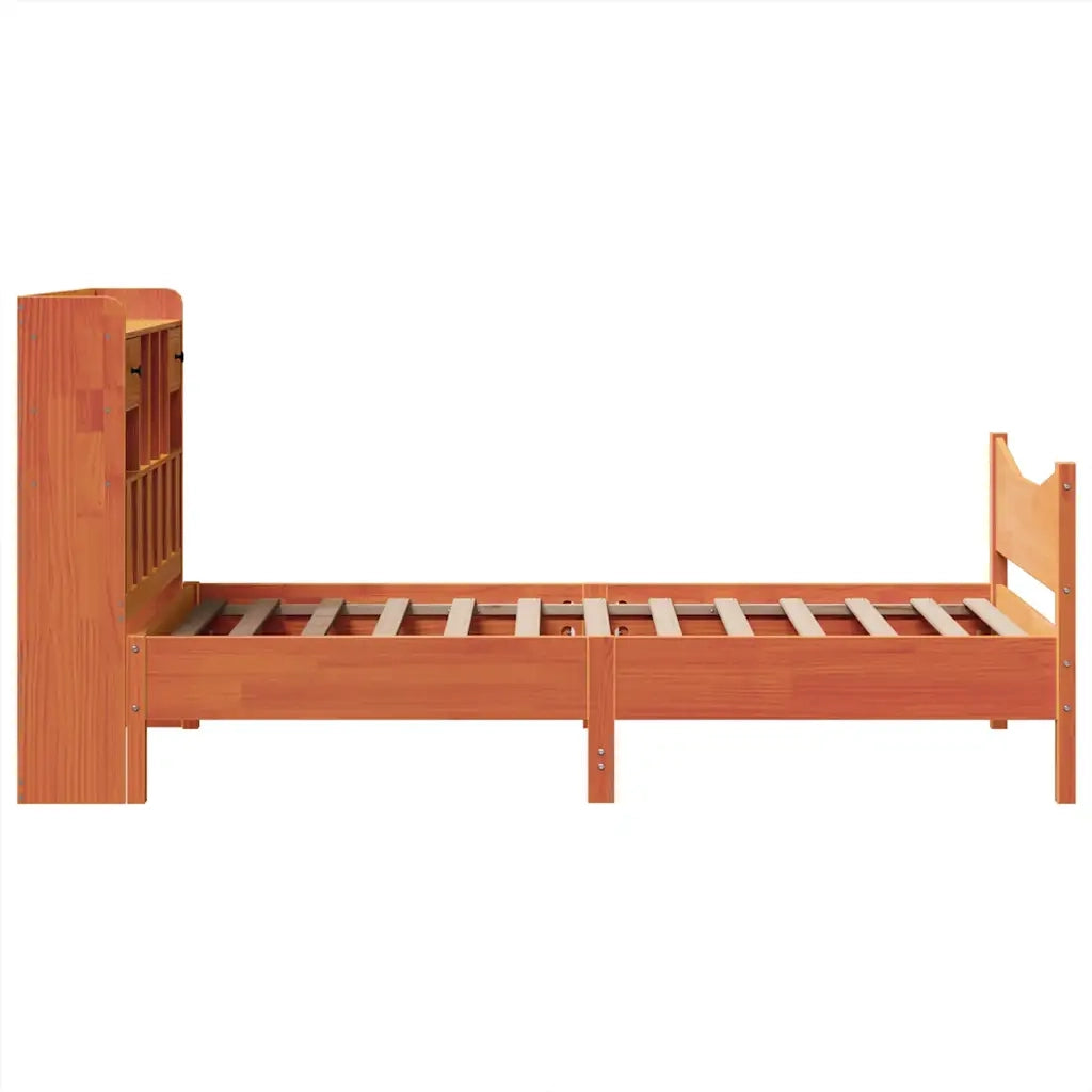 Giroletto senza Materasso Marrone Cera 100x200 cm Legno di Pino