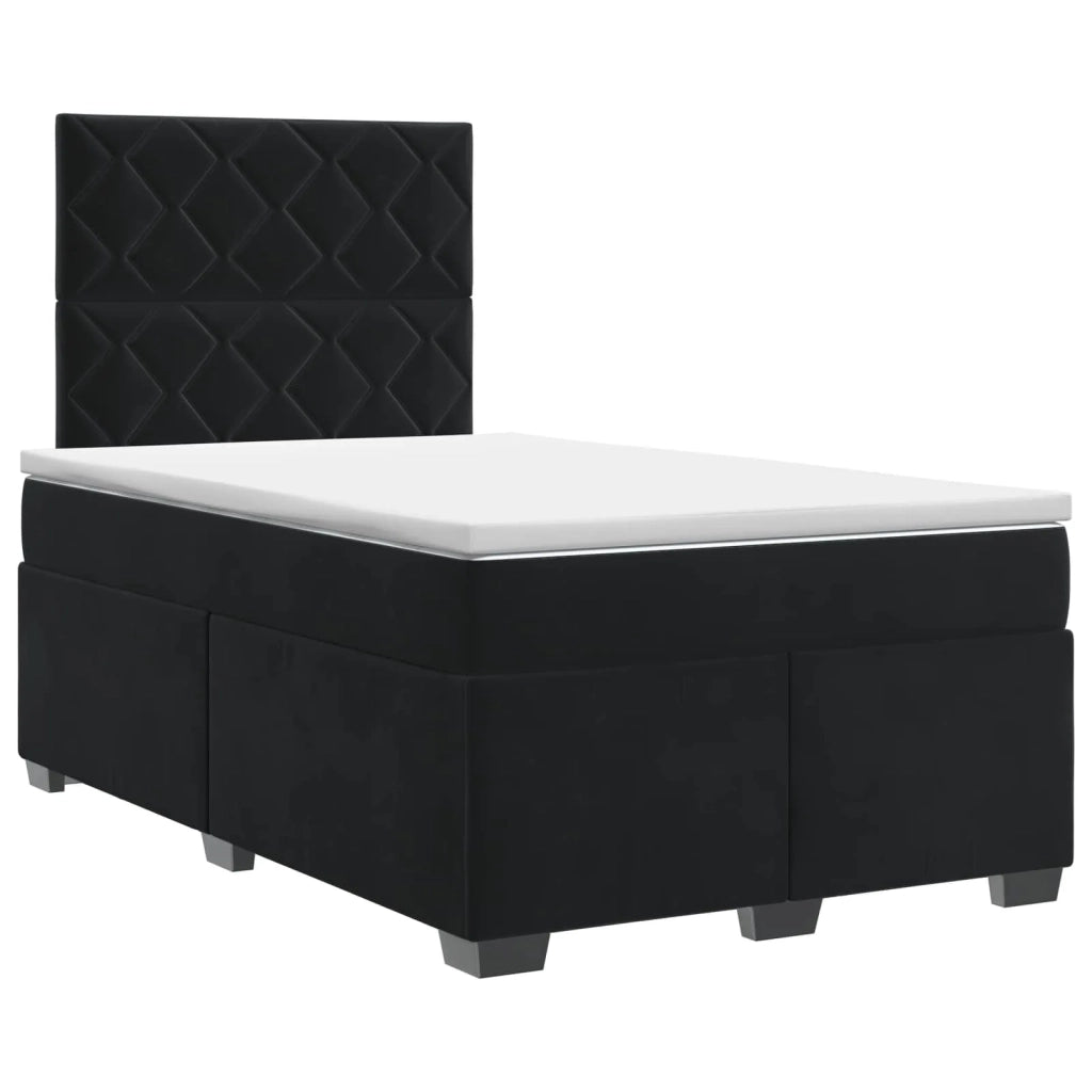 Letto box spring con materasso Nero 120 x 190 cm Velluto 3453610
