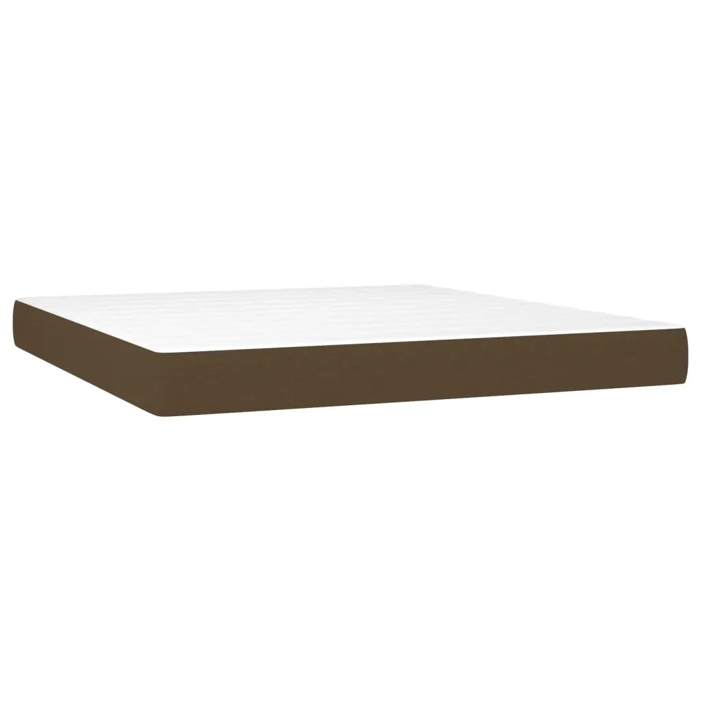 Letto a Molle Materasso e LED Marrone Scuro 160x200 cm Tessuto cod mxl 49273