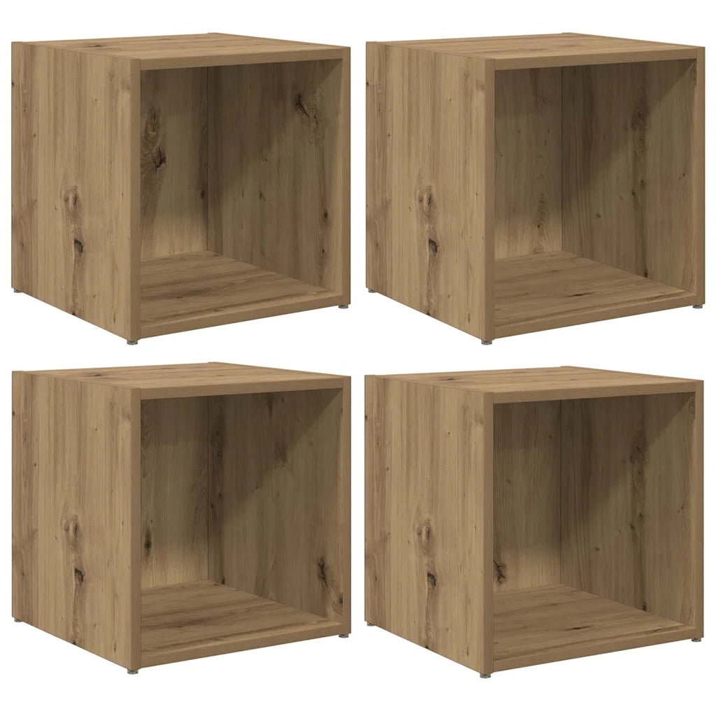 vidaXL Mobile TV 4 pcs Marrone 37 x 35 x 37 cm Legno multistrato
