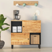 Credenza con 2 Ante 80x33x75 cm in Legno Massello di Mango