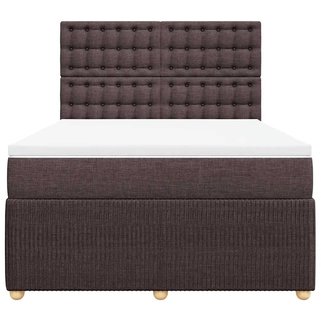 Giroletto a Molle con Materasso Marrone Scuro 160x200cm Tessuto 3294424