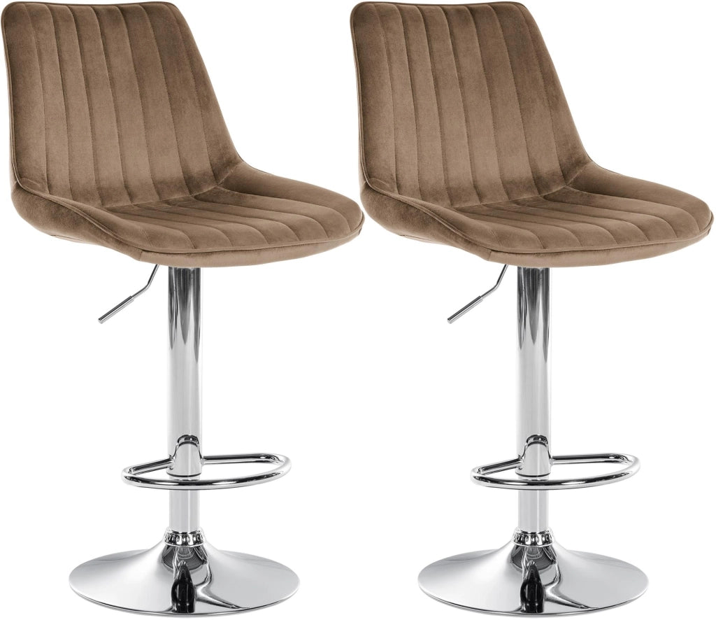 2er Set Barhocker Toni Samt chrom
