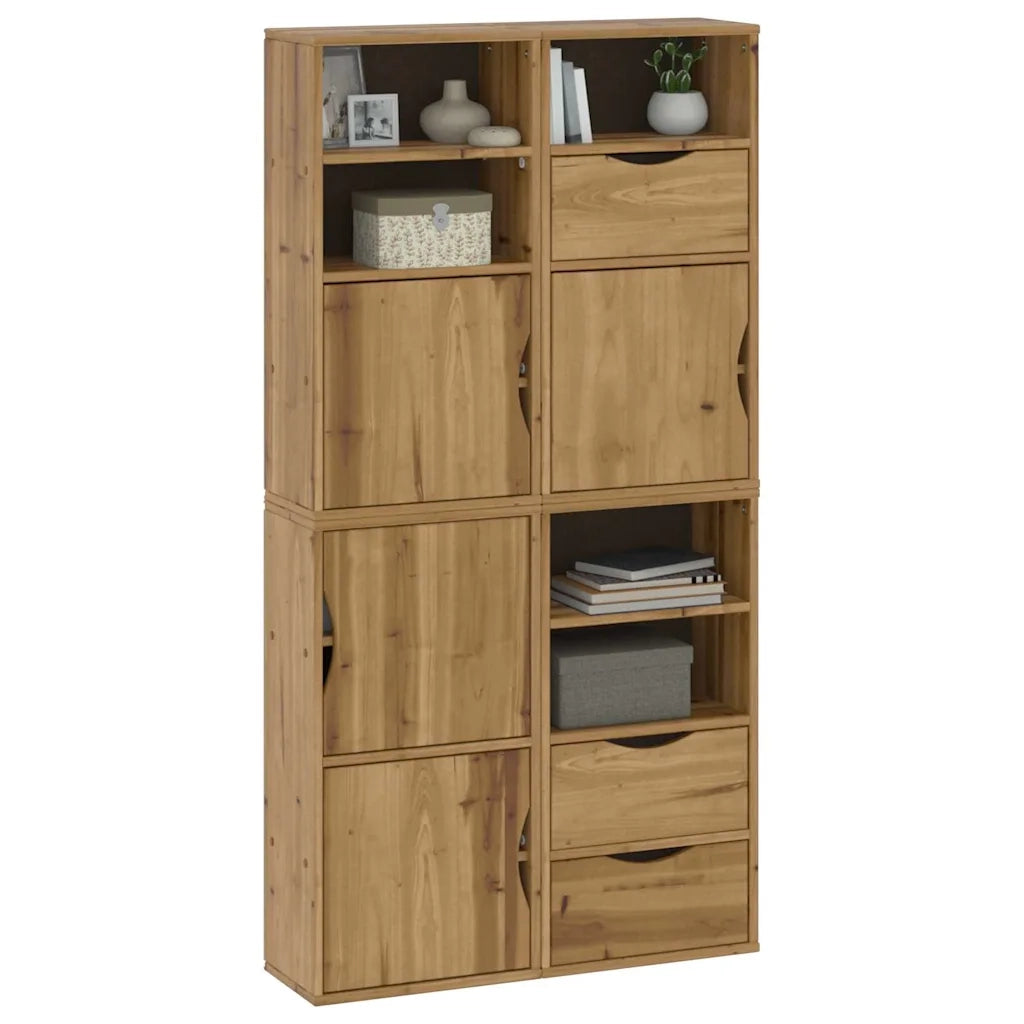 Armadietti Laterali 4 pz ODDA 40x24x79 cm Legno Massello Pino