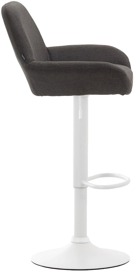 Set 2 Sgabelli Braga in tessuto grigio scuro,bianco