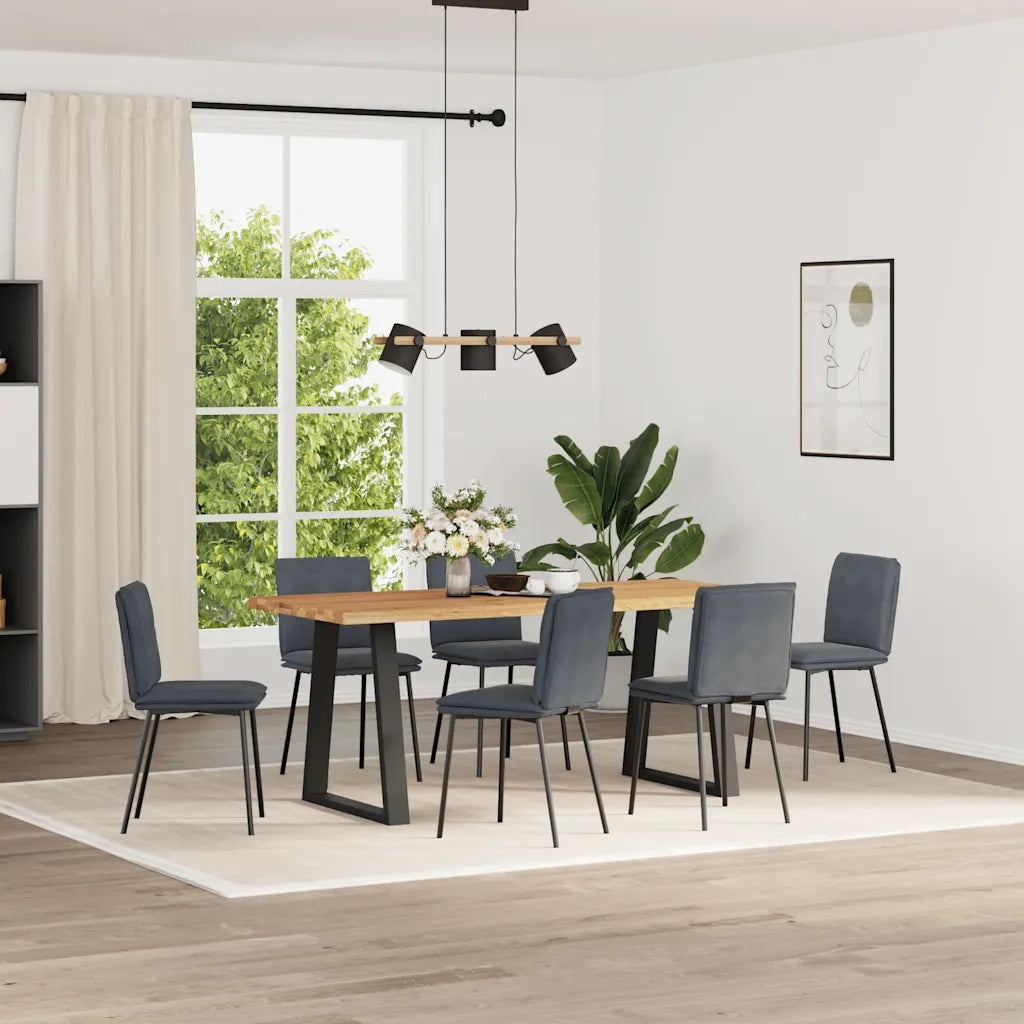Sedie da Pranzo 6 pz | Sedie da cucina Grigio Scuro in Velluto