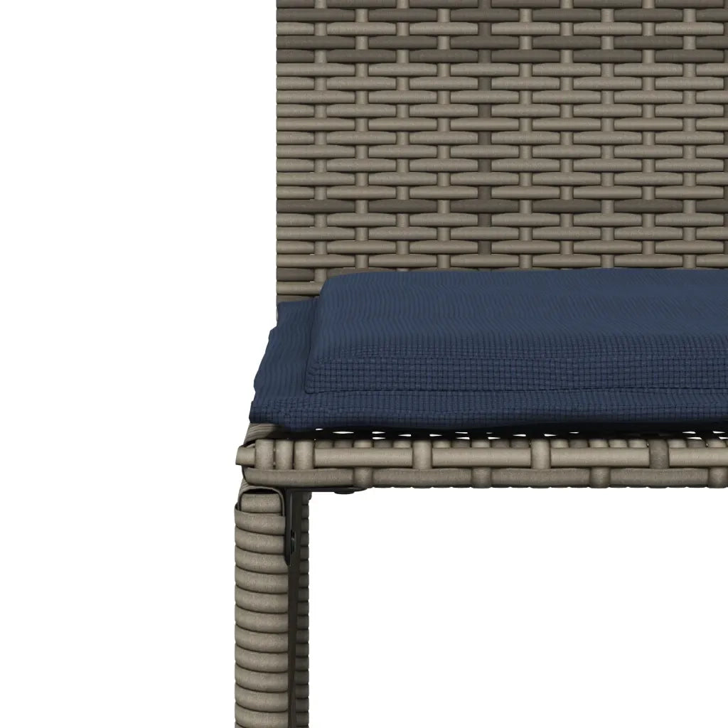 Set da pranzo da giardino da 7 pz con Cuscini in Polyrattan Grigio 369016