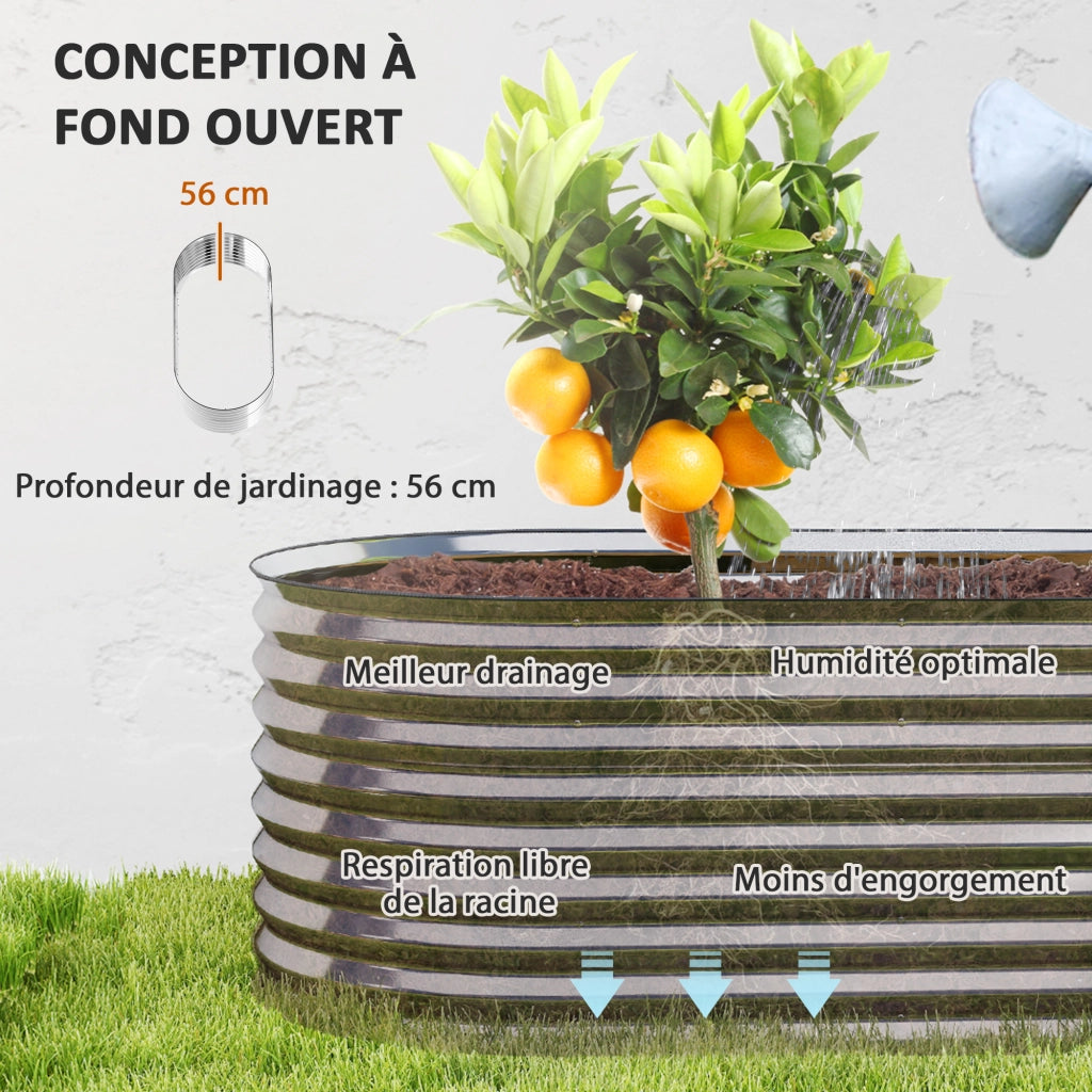 Letto da giardino rialzato ¨C Zephmum ¨C Argento 160x80x56 cm