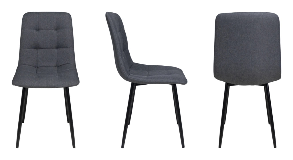 Sedia da pranzo imbottita mod. Karima (2 pz.) Colore: Grigio scuro - Rivestimento: Tessuto SD05KAPM