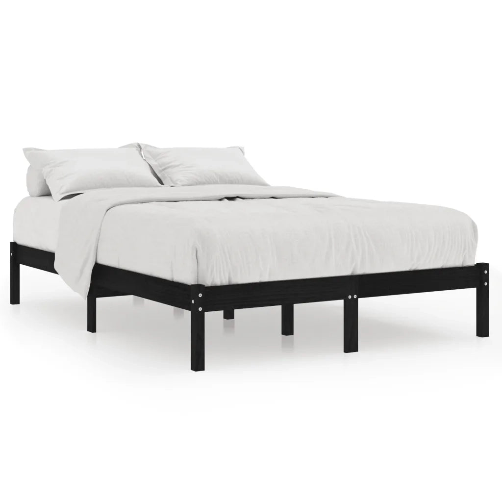 Giroletto Nero in Legno Massello 135x190 cm Double 809996