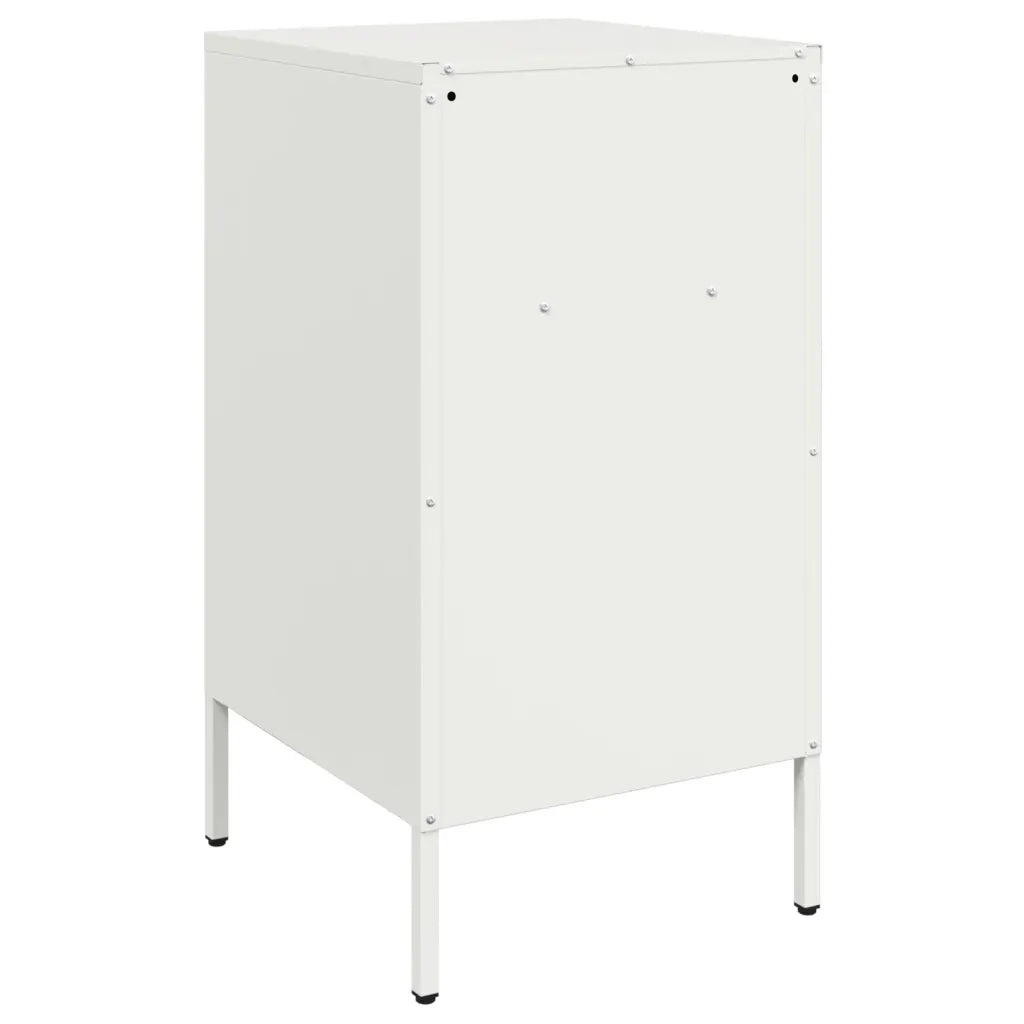 vidaXL Comodino Bianco 36x39x68 cm in Acciaio
