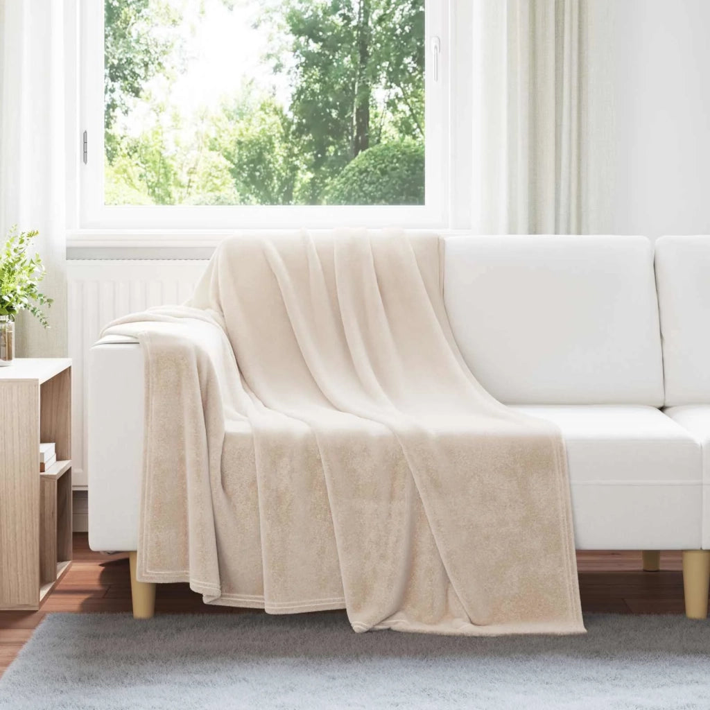 Coperte da Pile 6 pcs Beige 150 x 200 cm Panno