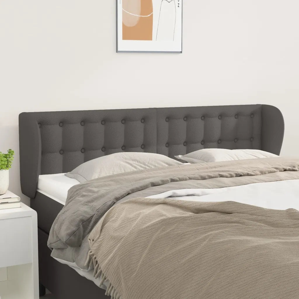 Testiera ad Orecchio Grigio 147x23x78/88 cm in Similpelle 3117238