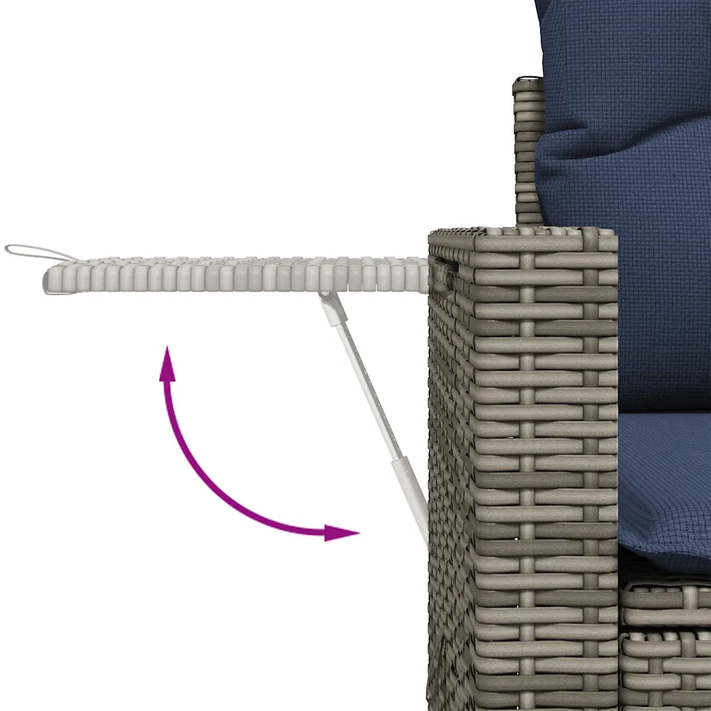 Salotto da Giardino-Set Divani da Giardino 4 pz con Cuscini Grigio in Polyrattan 554499