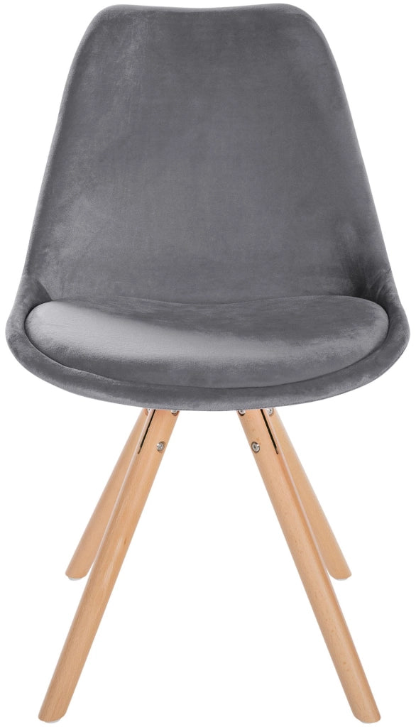 Sedia Sofia Velvet grigio,natura (rotondo)