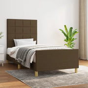 Giroletto senza Materasso-Struttura Letto Marrone Scuro 90x190 cm Tessuto 498477