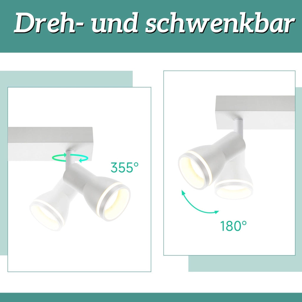 ZMH Faretto da soffitto bianchi 4 luci GU10 metallo orientabili per cucina ufficio soggiorno senza lampadina