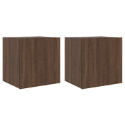 Mobili TV a Parete con Luci LED 2pz | Armadietto TV | Mobile Porta TV Rovere Marrone 40,5x35x40cm