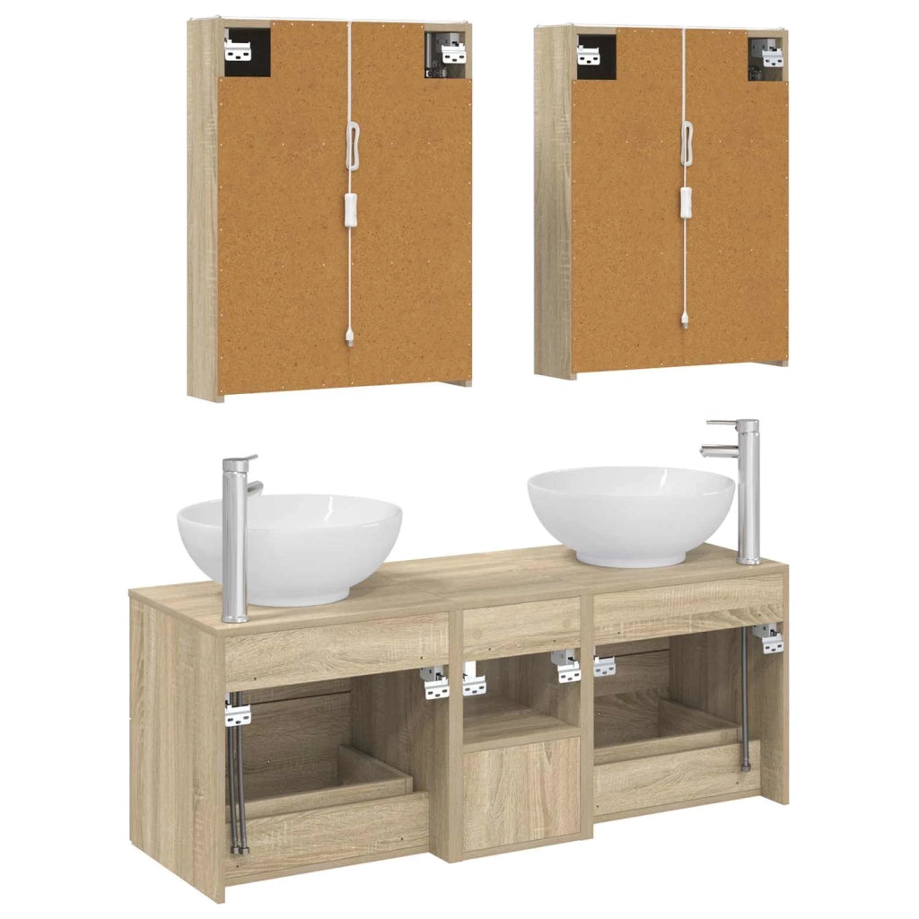 Set di mobili per il bagno 5 pcs Rovere Sonoma 3406969