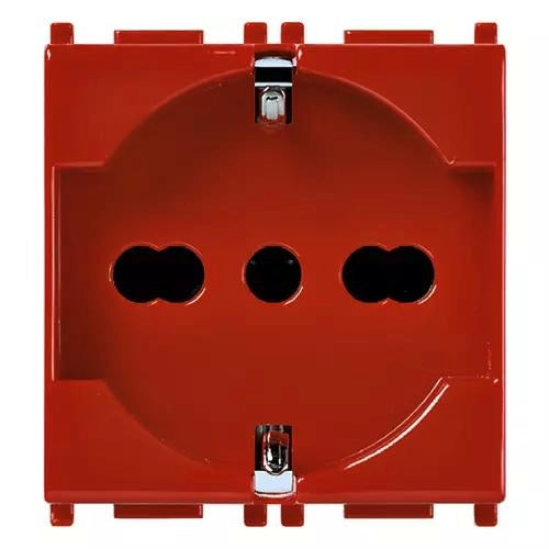 VIMAR PLANA - PRESA 2P+T 16A UNIVERSALE ROSSO