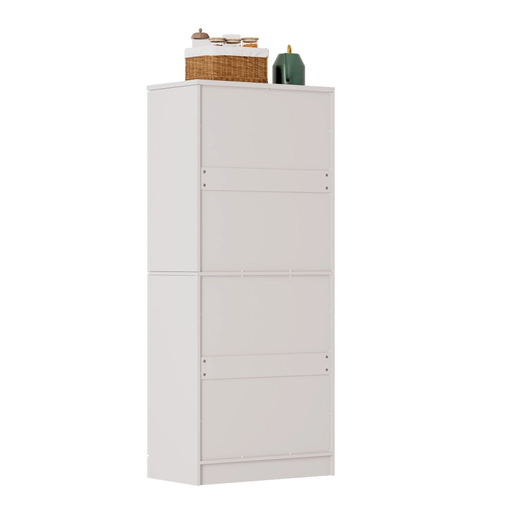 Dispensa alta con ripiani regolabili e 4 ante, finitura lucida, per cucina e sala da pranzo, 76 × 42 × 180 cm