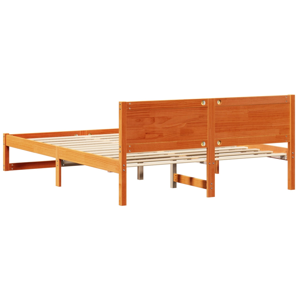Struttura Letto Marrone Cerato Legno massello di pino 160 x 200 cm