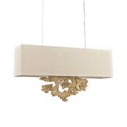 Lustra, Lampada a Sospensione Materiale Struttura in Resina Made in Italy, oro