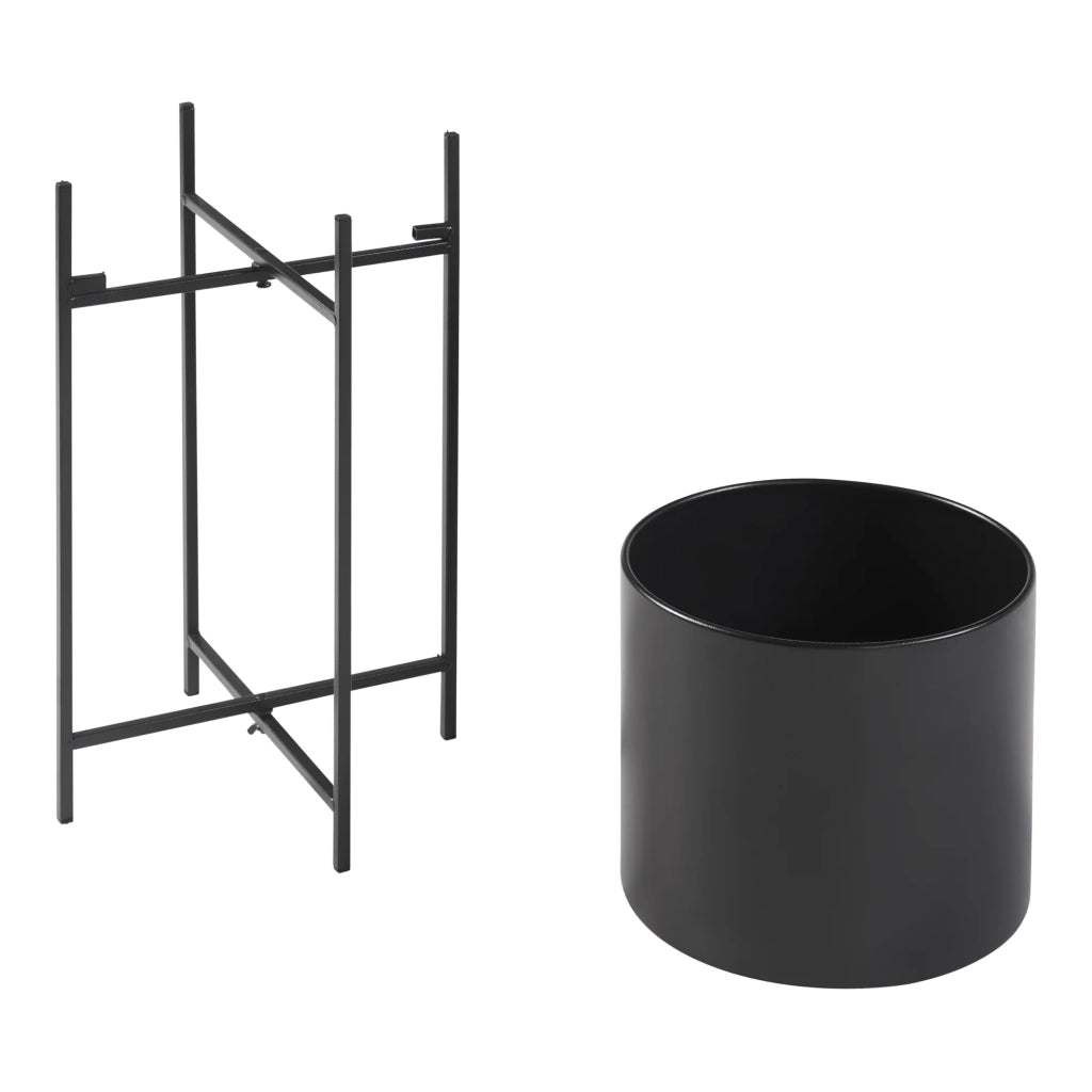 Set di 3 portavasi in metallo nero di varie dimensioni 03_0010629