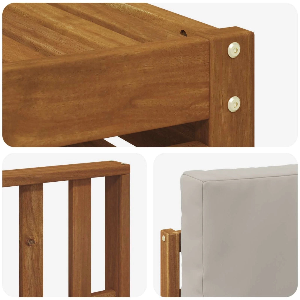 Set divani con cuscino 6 pcs Grigio Naturale e Chiaro