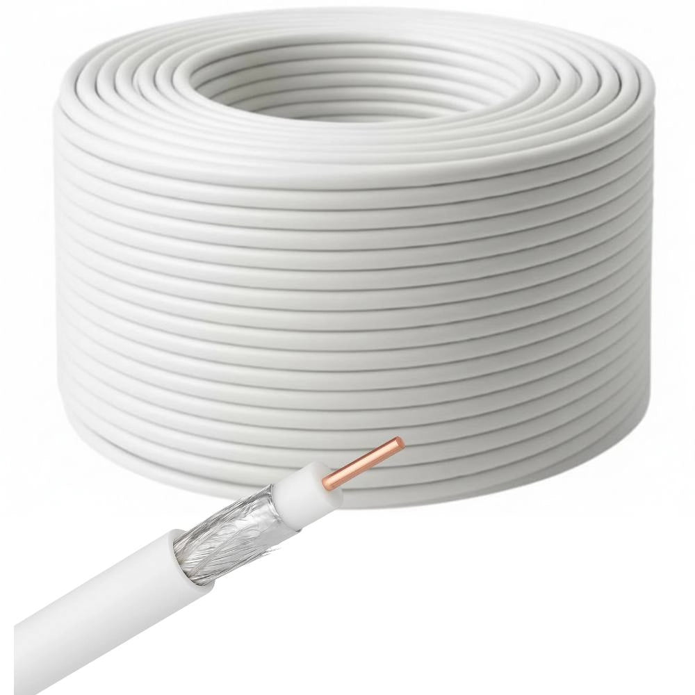 Cavo tv Ø5 mm in rame puro 75 ohm bobina da 50 metri per interni schermati