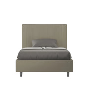 Letto imbottito 1 piazza e mezza 120x190 cm Goya - Similpelle,Cappuccino,Con rete