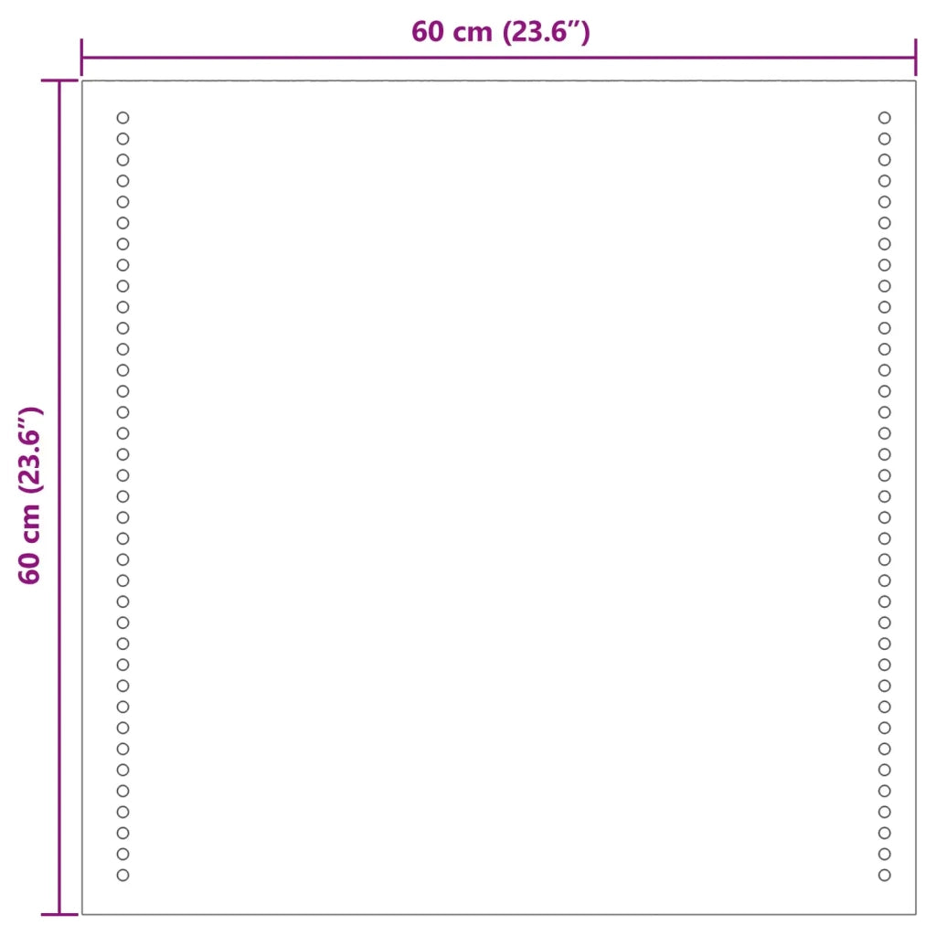 Specchio da bagno LED Trasparente 60 x 60 cm vetro temperato 42045771