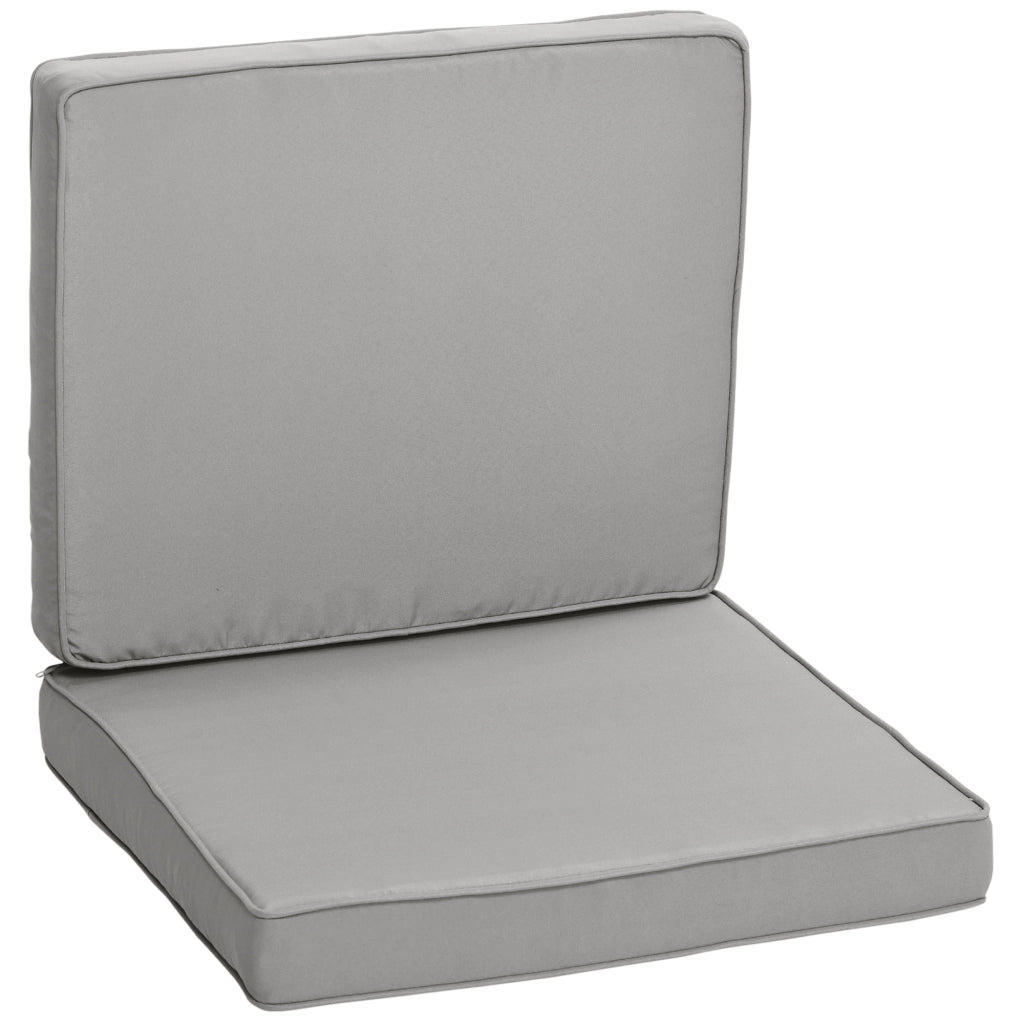 cuscini per sedili in 2 pezzi; cuscino per sedie da 56 x 52 cm con cerniera; copertura in tessuto; copricuscino spesso 7 cm; grigio chiaro lavabile