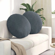 Cuscini per Seduta 2 pcs Grigio scuro Ø60 x 21 cm Velluto 42014212