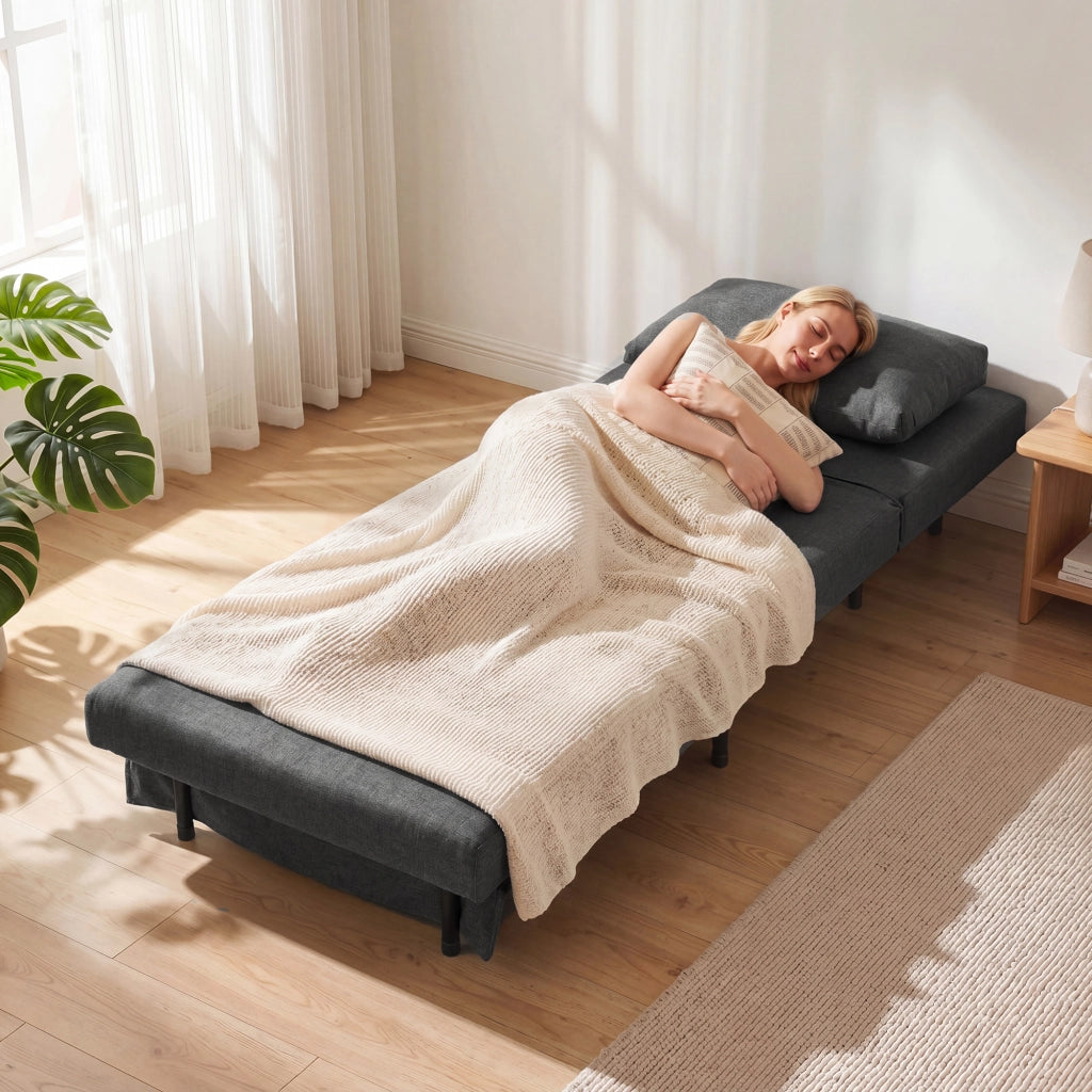 Poltrona letto reclinabile ¨C Minimal ¨C Tessuto grigio scuro