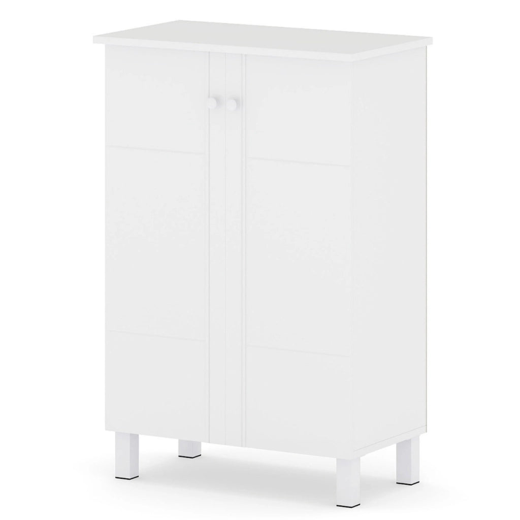 Mobile porta scarpe in legno stile rustico per ingresso-Organizer scarpe con 4 mensole rimovibili e 2 ante