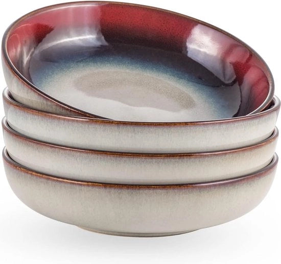 Set da tavola in ceramica a 4 pezzi, piatti da dessert per cornflakes, capacità 800 ml