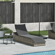 Lettino Prendisole Pieghevole con Cuscino e Portaoggetti Grigio 4104222