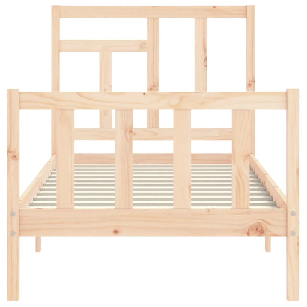 Giroletto con Testiera Single-Struttura Letto in Legno Massello 473363