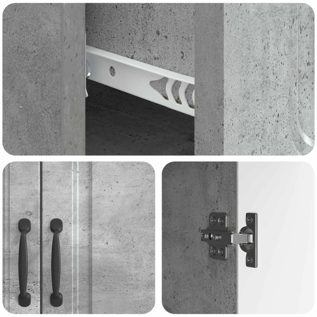 Credenza Grigio Cemento 66 x 34,5 x 87 cm Legno ingegnerizzato