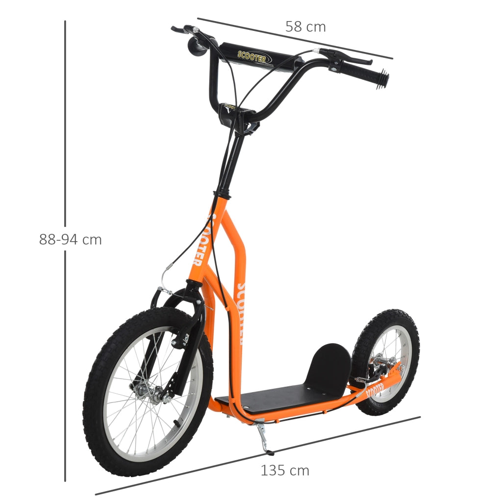 Monopattino per Bambini ¨C Xylo ¨C 16 Pollici con Freno a Mano, Manubrio Regolabile, Arancione