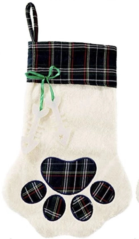 Sokke per animali domestici con piedi di gatto e cane, decorazione per albero di Natale con effetto a strisce, regalo.