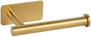 Sostegno per cucina in acciaio inossidabile, adesivo, per fissaggio a parete, senza chiodi o fori, per cucina e bagno (giallo oro, quadrato, modello corto).