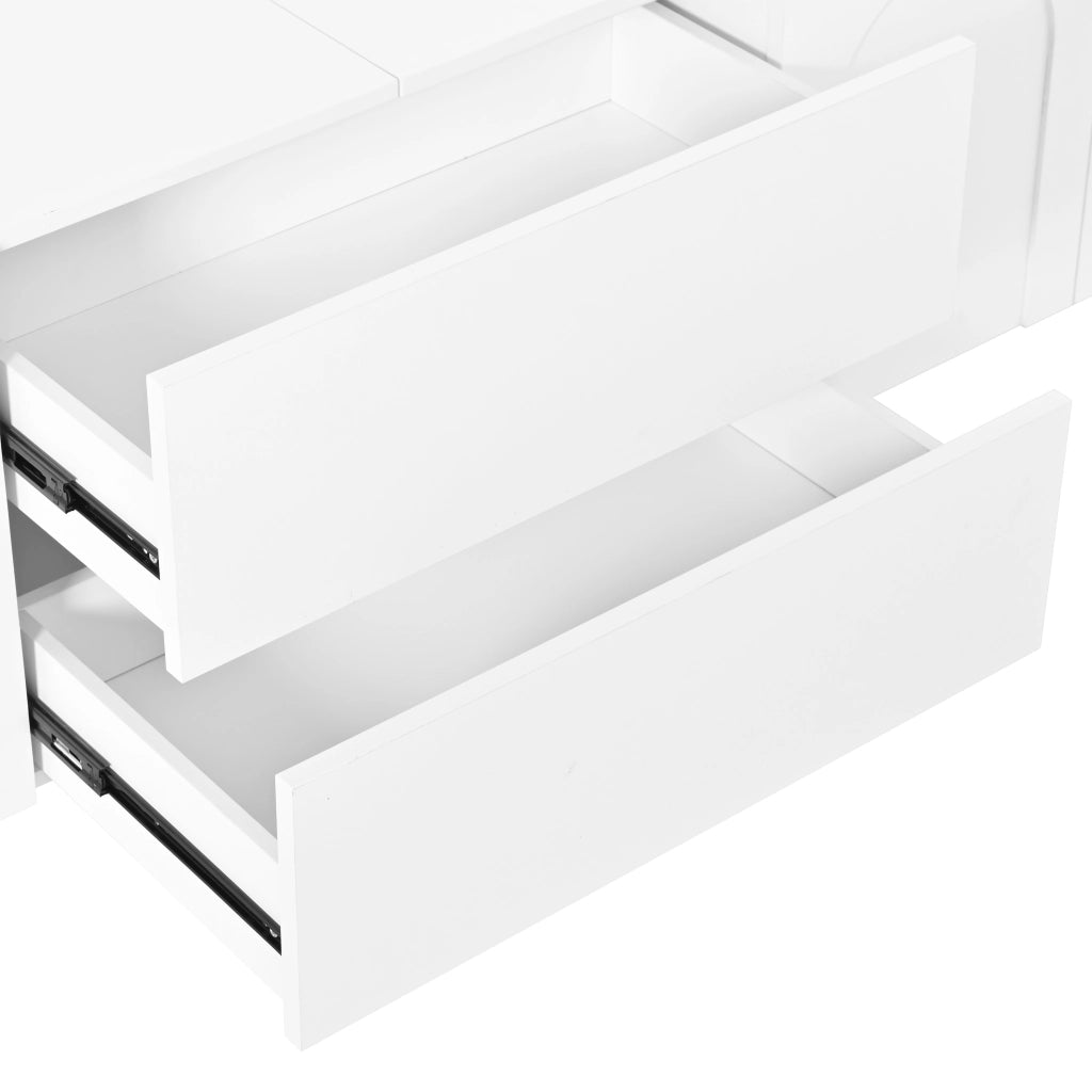 MOBILE TV 180x40x48 cm Bianco con 4 ante e 2 cassetti