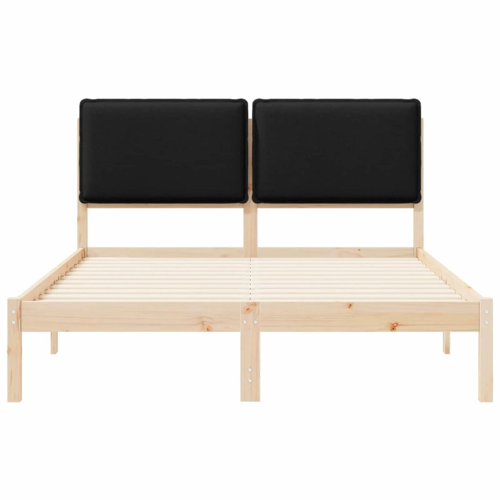 Letto con Testiera Rivestita Nero 140 x 200 cm 877836