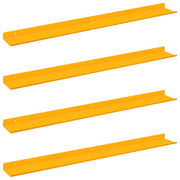 4 pz Mensola | Ripiano | Scaffale sospesa Giallo senape 80 x 9 x 2,5 cm Acciaio