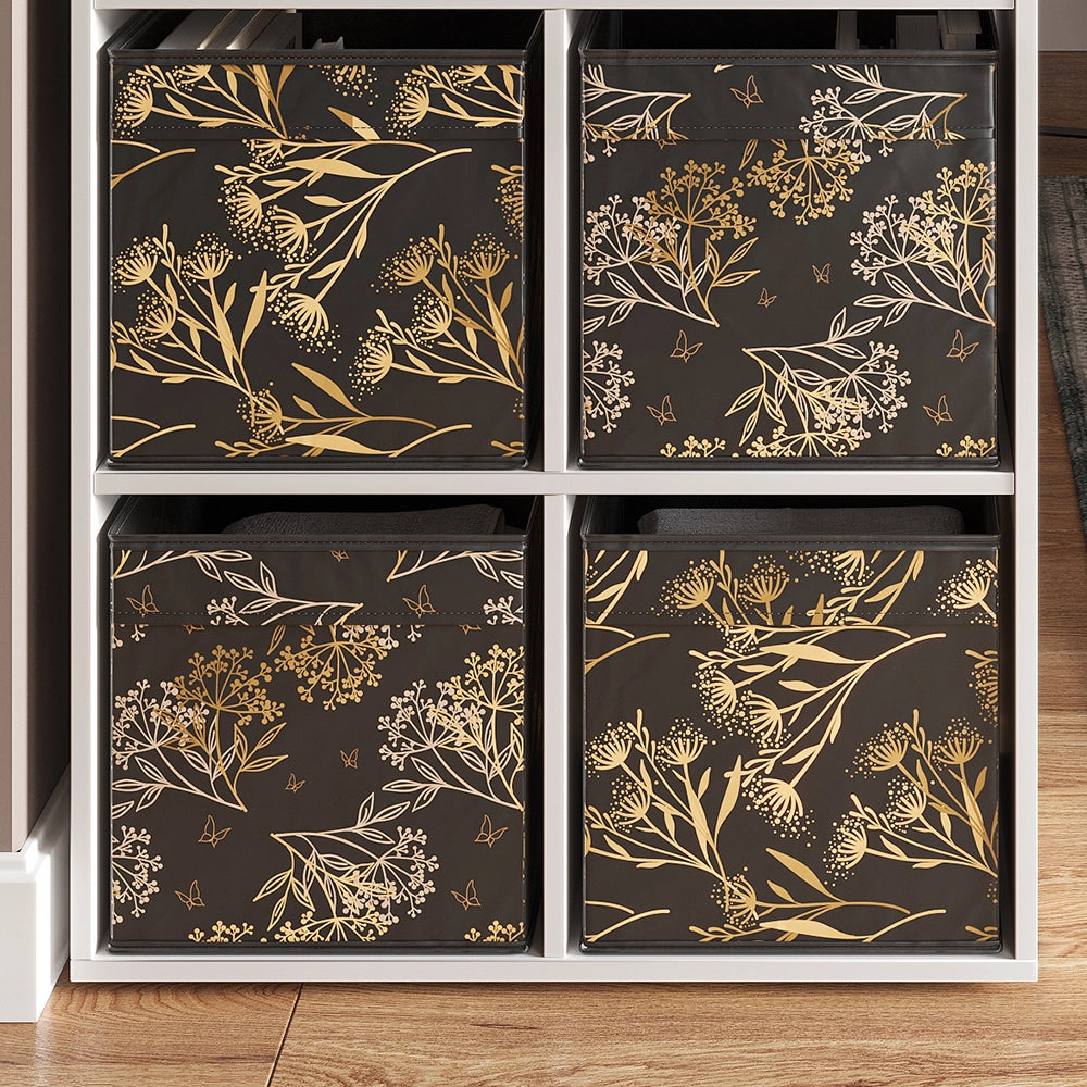 Vicco Scatola pieghevole Nero/oro 30 x 30 cm Set di 2 Opzione1
